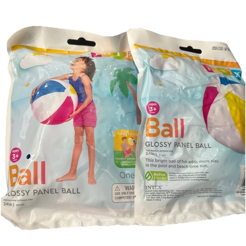 Intex Glossy Panel Beach Ball SET OF 2 NEW